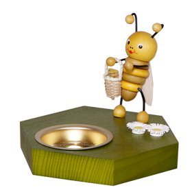 Sammelfigur Biene mit Blumenkorb mit Teelicht 