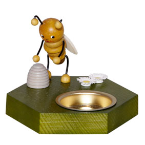 Sammelfigur Biene mit Bienenkorb mit Teelicht 